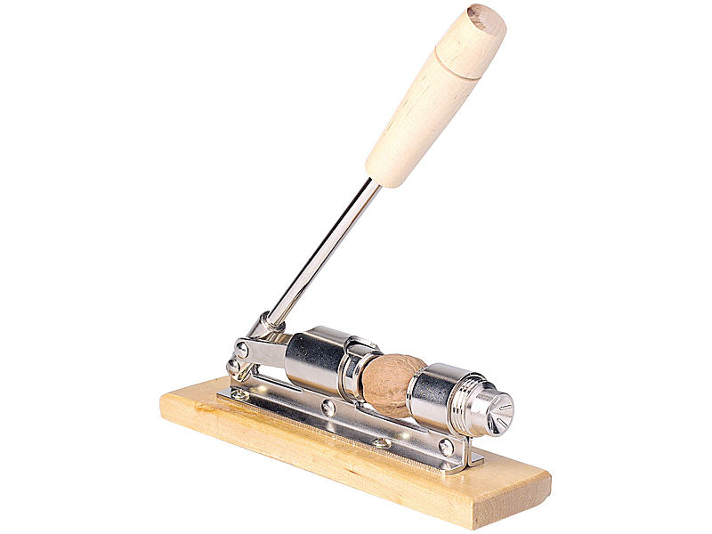Retro Design-Nussknacker aus Holz und verchromtem Stahl