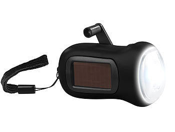 PEARL PEARL Solar Taschenlampe: Dynamo-Taschenlampe mit Solarpanel, 3 LEDs, 0,4 Watt, 20 Lumen, Akku elektroniktrade Switzerland