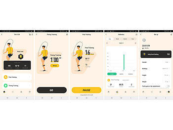 PEARL sports Smartes Kugellager-Springseil, Bluetooth, App, Herzfrequenz-& G-Sensor Elektroniktrade Switzerland