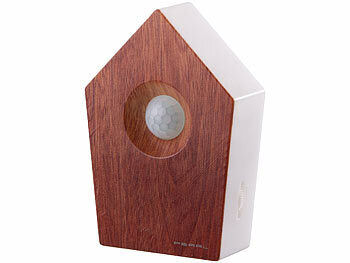 PEARL Vogelgesang-Box mit Bewegungssensor, 120 s Spielzeit, Teak-Holz-Optik Elektroniktrade Switzerland