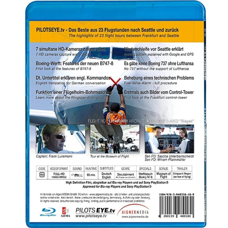 Pilotseye.tv Pilotseye.tv 08 Seattle, Airbus A330 (Lufthansa) Blu-ray Elektroniktrade Switzerland