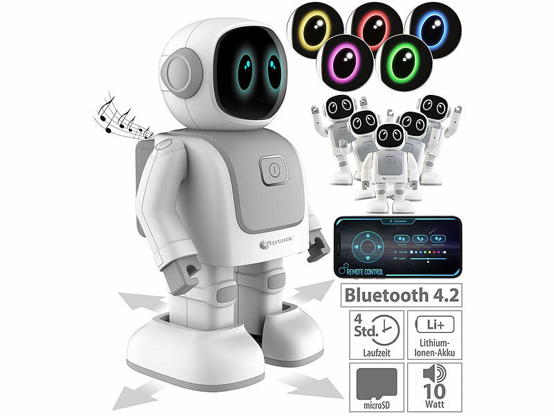 Playtastic App-programmierbarer Roboter, 130 Bewegungen, Bluetooth, Lautsprecher Elektroniktrade Switzerland