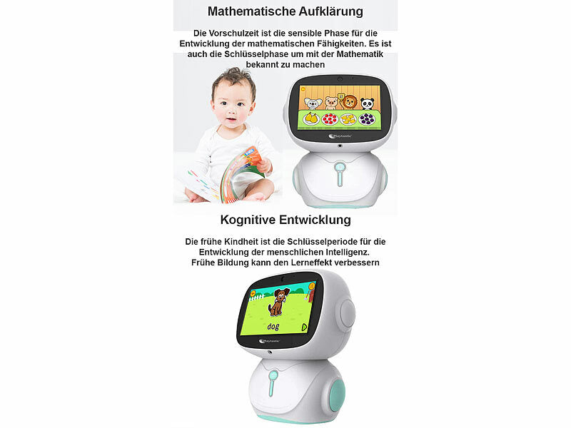 Playtastic KI-Roboter für Kinder mit ChatGPT, 7"-Touchdisplay, Mikrofon, WLAN Elektroniktrade Switzerland