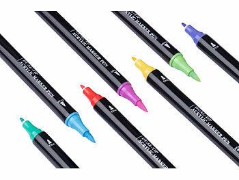 Playtastic Playtastic Acrylstifte-Set mit 48 Farben, 2 Spitzen mit 0,5 und 5 mm, wasserfest Elektroniktrade Switzerland