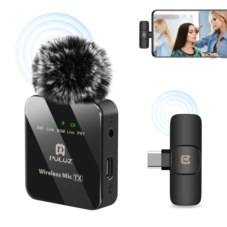 PULUZ PULUZ Kabelloses Lavalier-Mikrofon für Typ-C-Telefon, Typ-C-Empfänger, Type-C 1 TX + 1 RX Elektroniktrade Switzerland