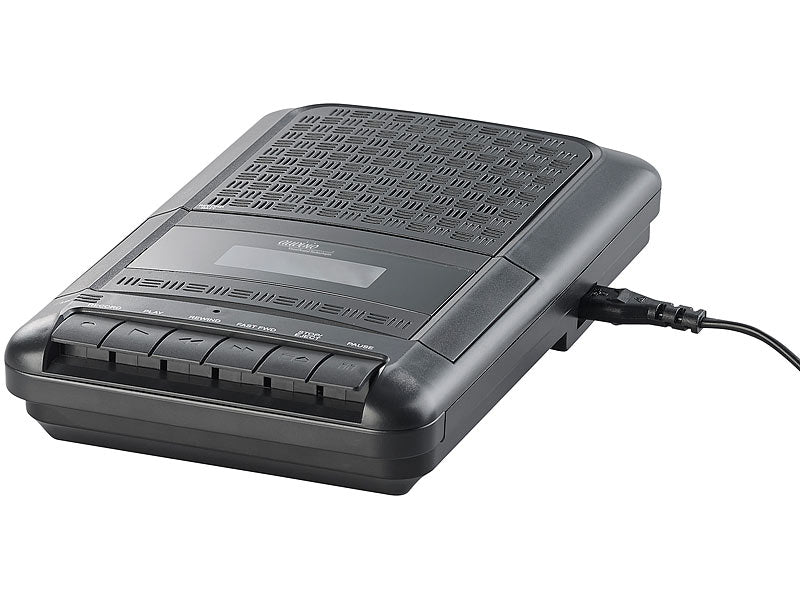 Mobiler Kassettenspieler, Lautsprecher, Kopfhörer-Anschluss, Mikrofon