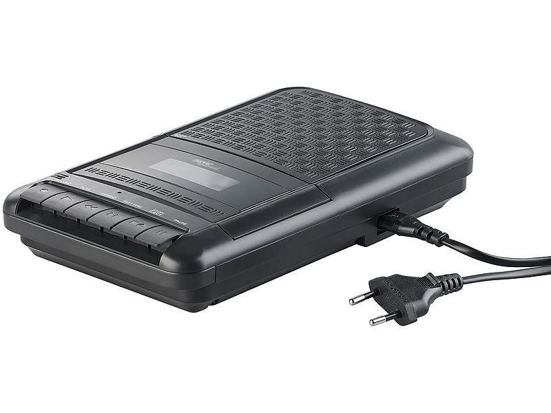 Mobiler Kassettenspieler, Lautsprecher, Kopfhörer-Anschluss, Mikrofon