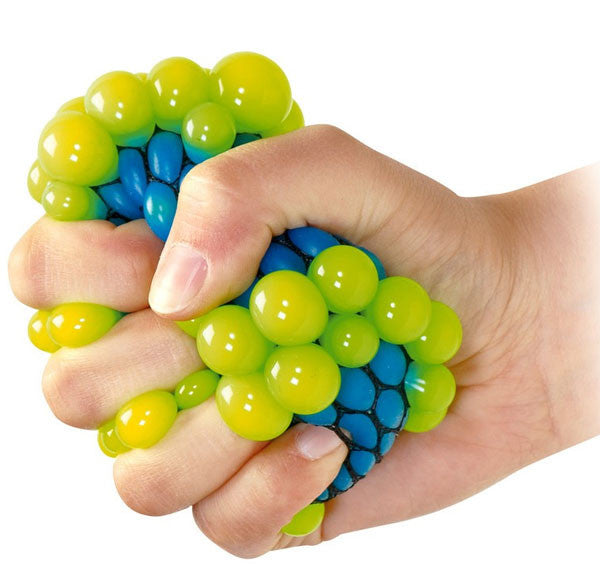 Knautschball Quetschball im Netz 4 farbig sortiert ca 5cm