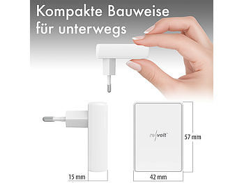 revolt Flaches USB-Netzteil mit USB-C PD 30 W, USB-A Quick Charge 18 W Elektroniktrade Switzerland