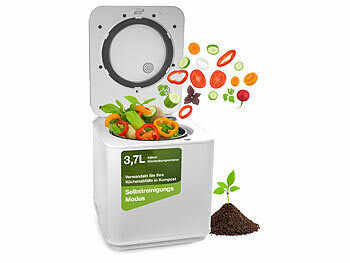 Rosenstein & Söhne Komposter: Elektrischer Kompostierer, 3,7 l, 550 W, Autoclean, Aktivkohlefilter Elektroniktrade Switzerland