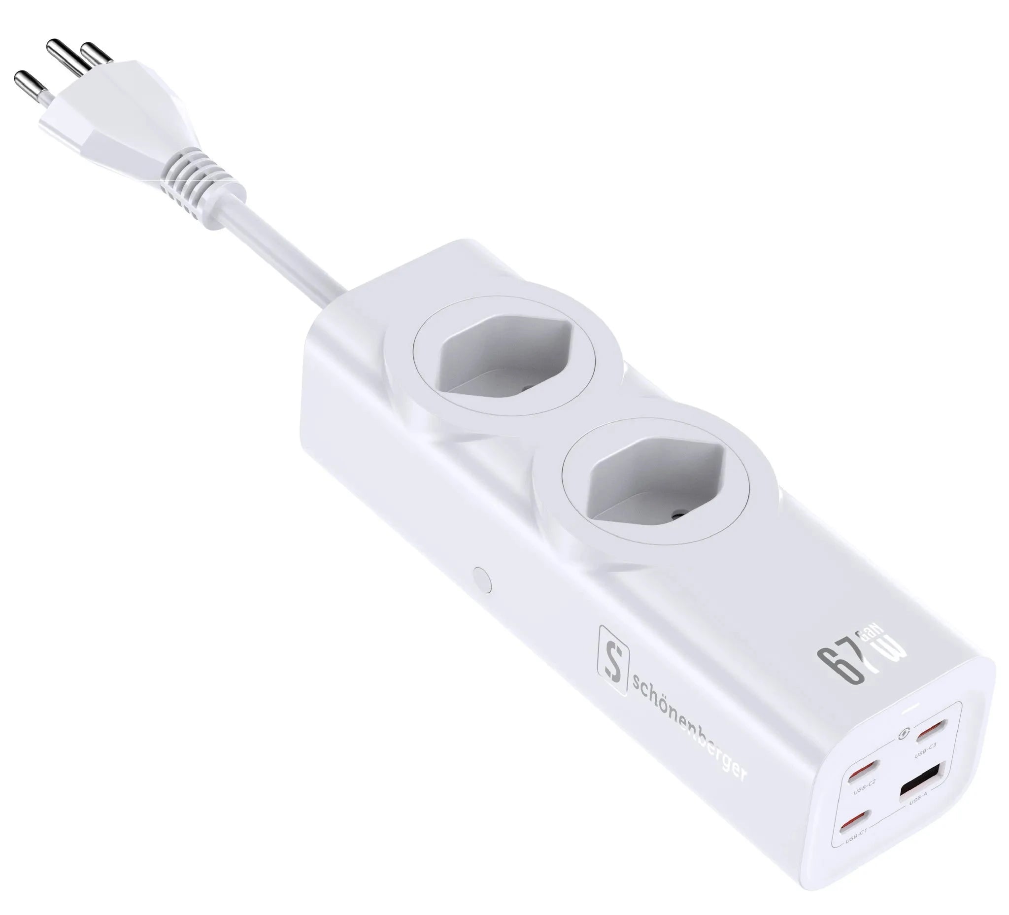 Schönenberger 67W GaN Fast Charging Station – 2× T13 | 3× USB-C + USB-A | PD 3.0 & QC 3.0 elektroniktrade Switzerland