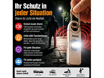 Semptec Urban Survival Technology Selbstverteidigungs-Schlüsselanhänger, 130 dB, Notfall-Kontakt, rose elektroniktrade Switzerland
