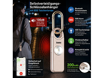 Semptec Urban Survival Technology Selbstverteidigungs-Schlüsselanhänger, 130 dB, Notfall-Kontakt, rose elektroniktrade Switzerland