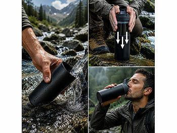Semptec Urban Survival Technology Semptec Wasser-Flasche: Outdoor-Wasserfilter-Flasche, entfernt 99,99 % aller Bakterien, 550 ml elektroniktrade Switzerland