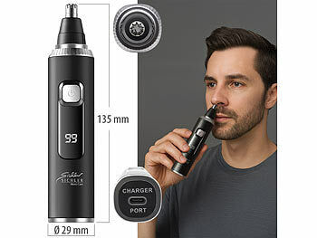 Sichler Beauty 2in1-Akku-Nasen- und Ohrenhaar-Trimmer mit Schutzkappe, 120 Min., IPX6 Elektroniktrade Switzerland