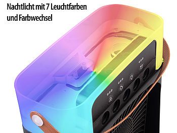 Sichler Haushaltsgeräte USB-Tischventilator mit Ultraschall-Vernebler, Timer & Nachtlicht elektroniktrade Switzerland