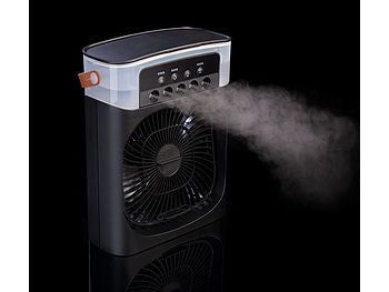 Sichler Haushaltsgeräte USB-Tischventilator mit Ultraschall-Vernebler, Timer & Nachtlicht elektroniktrade Switzerland
