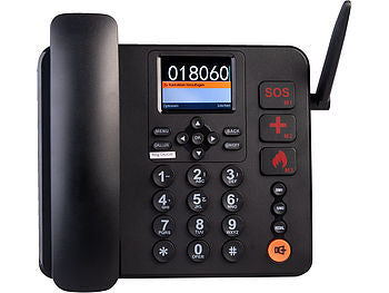 simvalley communications 4G-Tischtelefon, Notruf, SMS, Vertrags-/SIM-Lock-frei, Dual-SIM, Akku Elektroniktrade Switzerland
