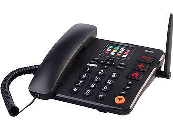 simvalley communications 4G-Tischtelefon, Notruf, SMS, Vertrags-/SIM-Lock-frei, Dual-SIM, Akku Elektroniktrade Switzerland