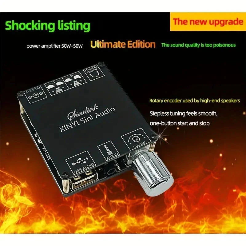 Sinilink Fertiger Mini Bausatz Audio Digital Power Amplifier 50Wx2 BT 5.0 Elektroniktrade Switzerland