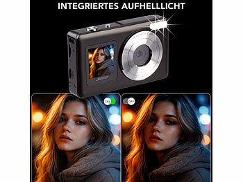 Somikon Full-HD-Digitalkamera, 4K interpoliert, 2 Displays, 18x-Digitalzoom Elektroniktrade Switzerland