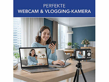 Somikon Full-HD-Digitalkamera, 4K interpoliert, 2 Displays, 18x-Digitalzoom Elektroniktrade Switzerland