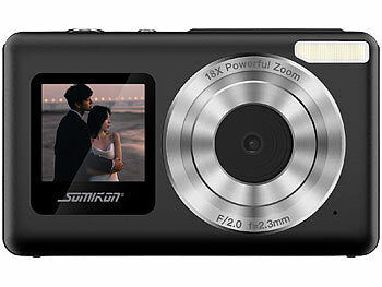 Somikon Full-HD-Digitalkamera, 4K interpoliert, 2 Displays, 18x-Digitalzoom Elektroniktrade Switzerland