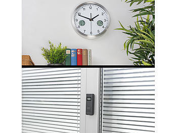 St. Leonhard Funk-Wanduhr mit digitaler Wetterstation und Funk-Außensensor, DCF77 Elektroniktrade Switzerland