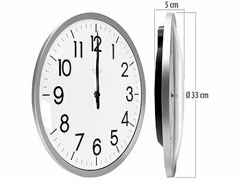St. Leonhard Funkuhr-Wanduhr: Analoge Funk-Wanduhr, hohe Genauigkeit, 33 x 5 cm Elektroniktrade Switzerland