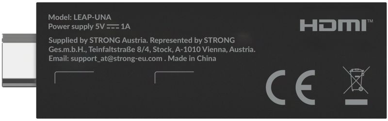 STRONG Android TV-Stick LEAP-UNA STRONG Elektroniktrade Switzerland