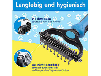 Sweetypet Doppelseitiger Entfilzungskamm für Hunde & Katzen, mit Unterfellbürste Elektroniktrade Switzerland