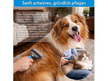 Sweetypet Doppelseitiger Entfilzungskamm für Hunde & Katzen, mit Unterfellbürste Elektroniktrade Switzerland