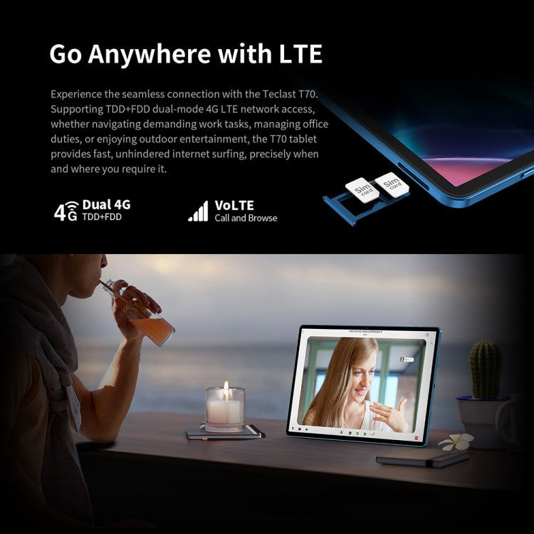 Teclast Teclast T70 4G LTE Tablet PC, 8GB+256GB, 14 Zoll Android 14, Dual Sim Elektroniktrade Switzerland