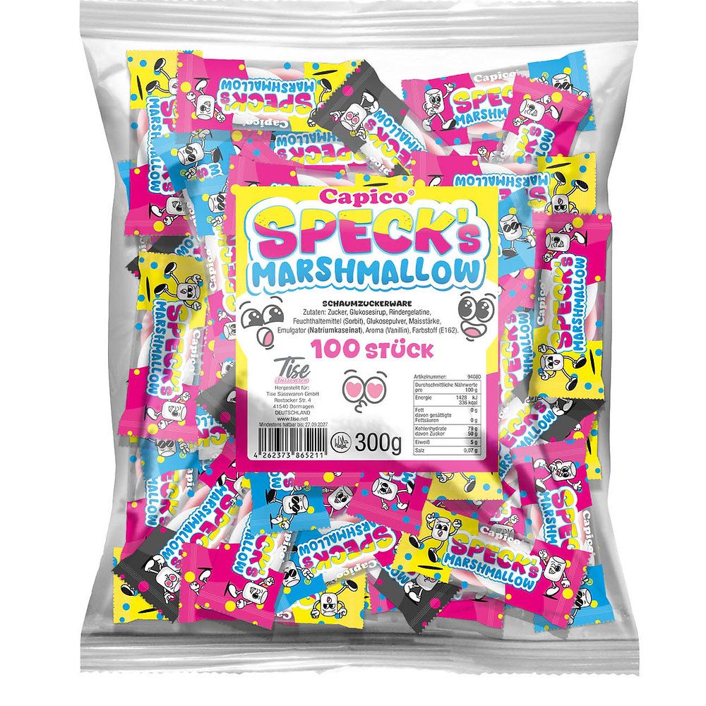 Tise Capico Specks - gezuckerte Marshmellows (100 Stk./300g) Elektroniktrade Switzerland