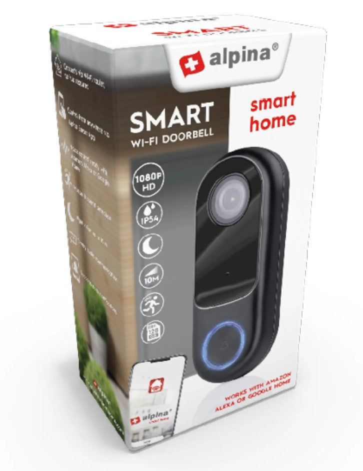 Alpina Smart Home Funkklingel mit Kamera - WLAN - Video - Full HD