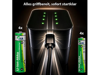 tka Köbele Akkutechnik tka Batterieladegerät: Universal-Akku-Ladegerät für 4x AA-4x AAA, Li-Ion und NiMH, USB-C elektroniktrade Switzerland