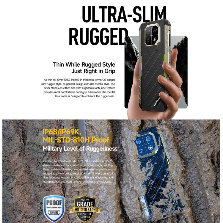 Ulefone Ulefone Armor 22, 8 GB + 256 GB IP68/IP69K, 6,58 Zoll 4G, NFC, OTG Elektroniktrade Switzerland