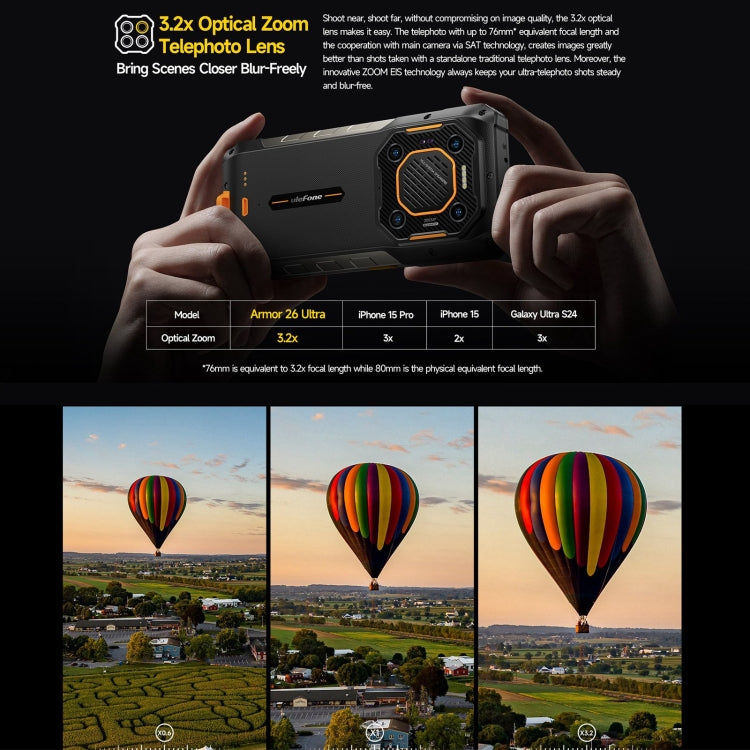 Ulefone Ulefone Armor 26 Ultra Rugged Phone, 6,78 Zoll Android 13 MediaTek Dimensity 8020 Octa Core, Netzwerk: 5G, NFC, 12GB+512GB Elektroniktrade Switzerland
