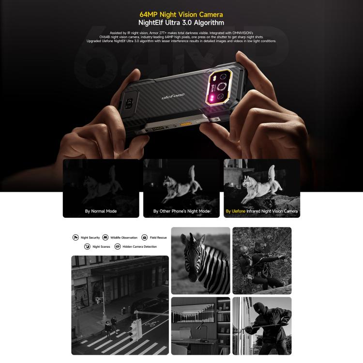 Ulefone Ulefone Armor 27T+, 12GB+256GB, Thermal imager, Night Vision, 10600mAh, 6.78" Android 15, 4G, NFC Elektroniktrade Switzerland
