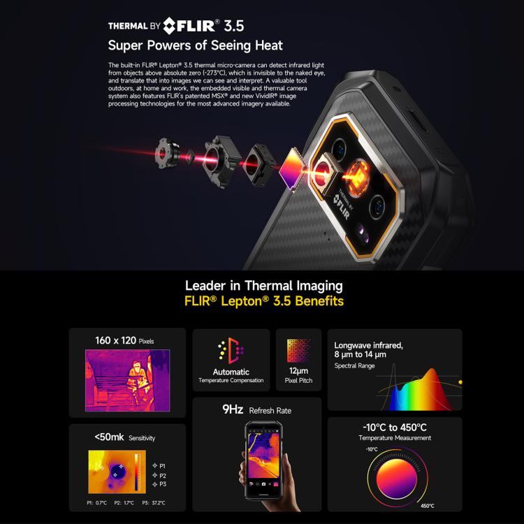 Ulefone Ulefone Armor 27T+, 12GB+256GB, Thermal imager, Night Vision, 10600mAh, 6.78" Android 15, 4G, NFC Elektroniktrade Switzerland