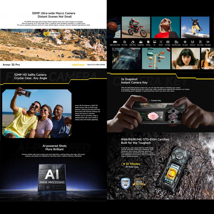 Ulefone Ulefone Armor 30 Pro, 16 GB + 512 GB, Nachtsicht Dual Display elektroniktrade Switzerland