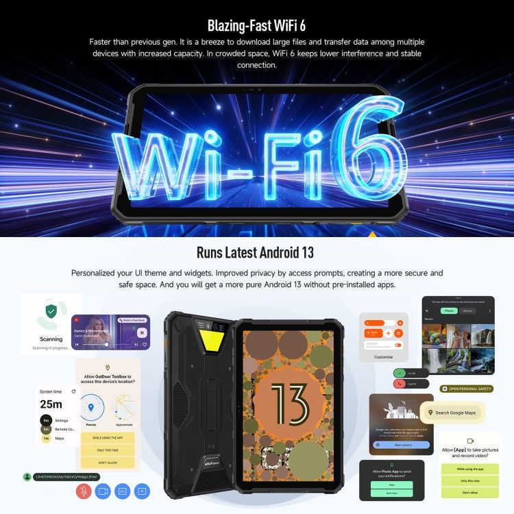 Ulefone Ulefone Armor Pad 2 Robuster Tablet-PC, 16 GB + 256 GB 11 Zoll Android 13 MediaTek Helio G99 Octa Core 4G Netzwerk, Armor Pad 2, Armor Pad 2 (Yellow) Elektroniktrade Switzerland