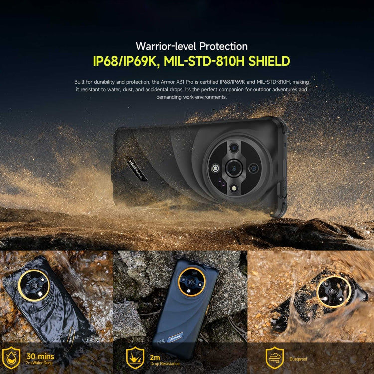 Ulefone Ulefone Armor X31 Pro 5G, 8 GB + 256 GB, Nachtsicht, IP68/IP69K, 6,56 Zoll Android 14 Elektroniktrade Switzerland