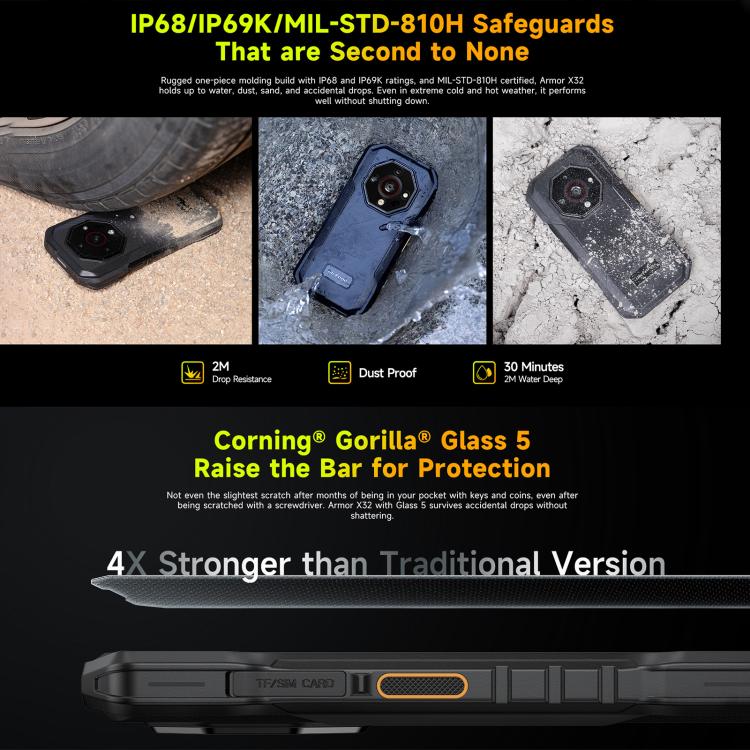 Ulefone Ulefone Armor X32, 8 GB + 128 GB, Nachtsicht, 5,65 Zoll, Android 14, Netzwerk: 4G, NFC, OTG elektroniktrade Switzerland