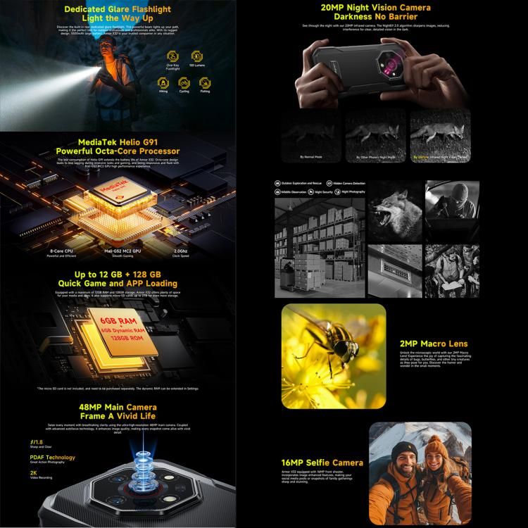 Ulefone Ulefone Armor X32, 8 GB + 128 GB, Nachtsicht, 5,65 Zoll, Android 14, Netzwerk: 4G, NFC, OTG elektroniktrade Switzerland