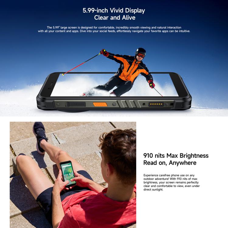 Ulefone Ulefone RugKing, 8 GB + 256 GB, robustes Smartphone (IP68/IP69K), 5,99 Zoll, Android 15, Unisoc T7255 Octa-Core-Prozessor, Netzwerk: 4G, NFC, OTG, RugKing, 8GB+256GB elektroniktrade Switzerland