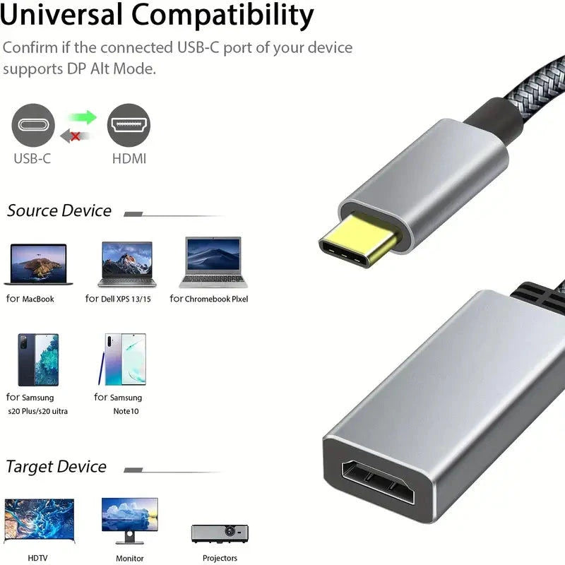 USB-C-auf-HDMI- USB-C-auf-HDMI- Typ-C Auf HDMI-Buchse-Adapter Adapter, TECHTOBOX 4K elektroniktrade Switzerland