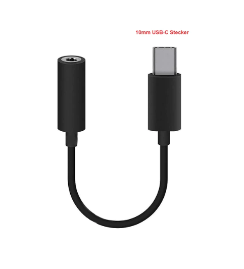 Original Headset Typ-C auf 3,5mm Adapter (Langer USB-C Stecker 10mm)