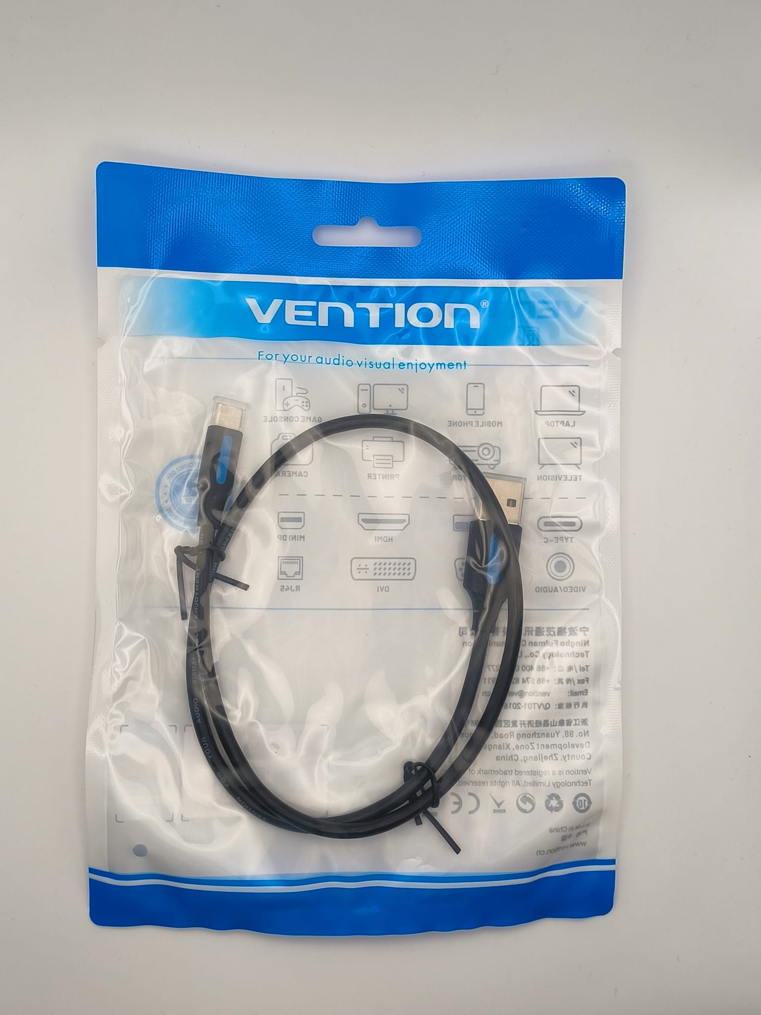 Vention Kabel USB-A 2.0 zu USB-C Vention COKBD 3A 0,5m (schwarz) Elektroniktrade Switzerland