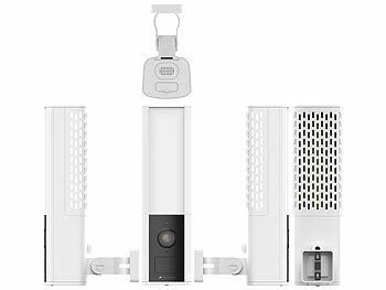 VisorTech LED-Außenwandleuchte & WLAN-2K-Kamera, PIR, Nachtsicht, Sirene, weiß Elektroniktrade Switzerland